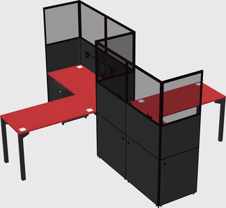 L-shape cubicles