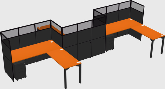 L-shape cubicles