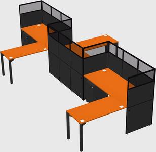 L-shape cubicles