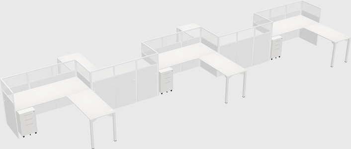 L-shape cubicles