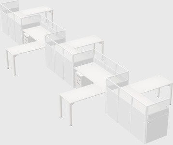 L-shape cubicles