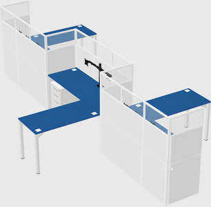 L-shape cubicles