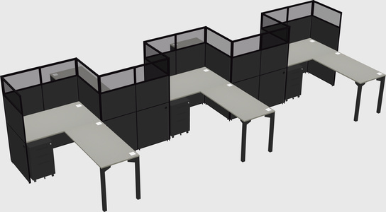 L-shape cubicles