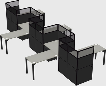 L-shape cubicles