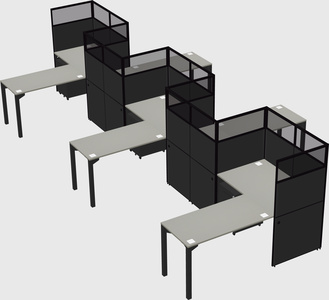 L-shape cubicles