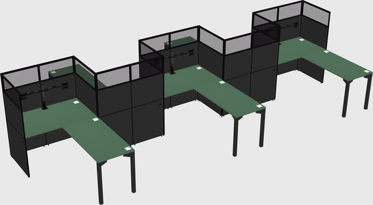 L-shape cubicles
