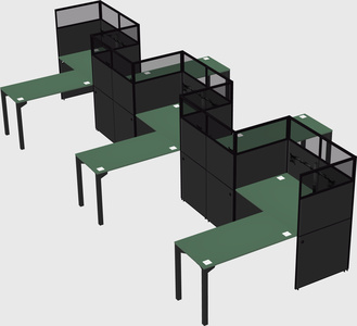 L-shape cubicles