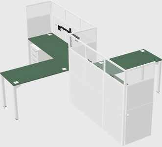 L-shape cubicles