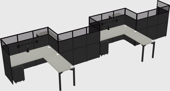 L-shape cubicles