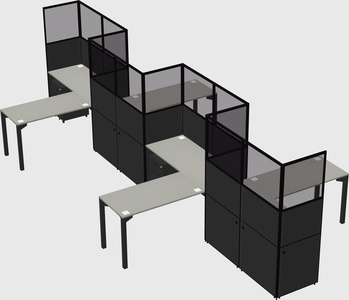 L-shape cubicles