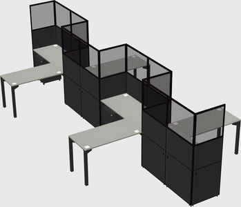 L-shape cubicles