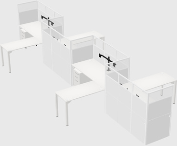 L-shape cubicles