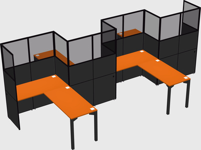 L-shape cubicles