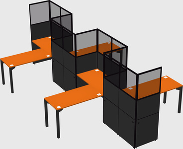 L-shape cubicles
