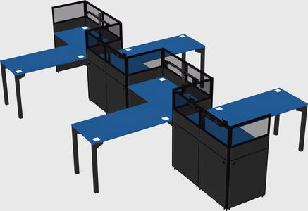 L-shape cubicles
