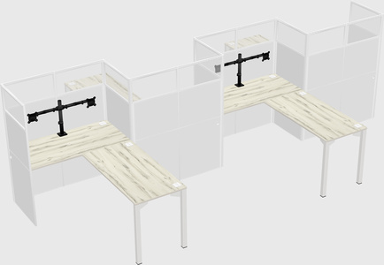 L-shape cubicles