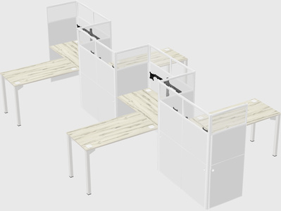 L-shape cubicles