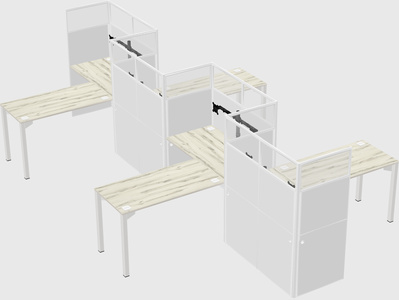 L-shape cubicles