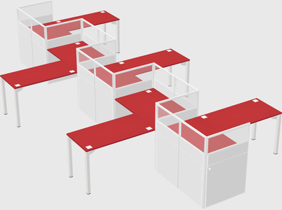 L-shape cubicles