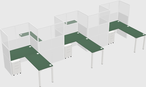 L-shape cubicles
