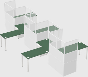 L-shape cubicles