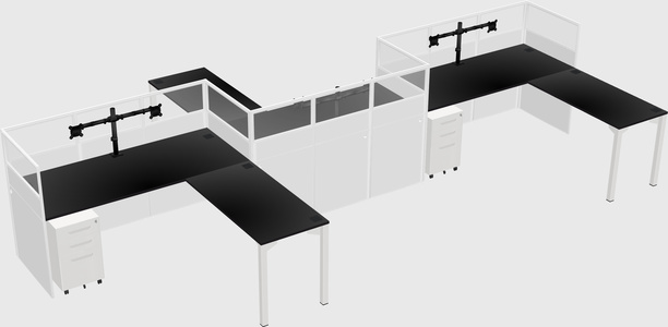 L-shape cubicles