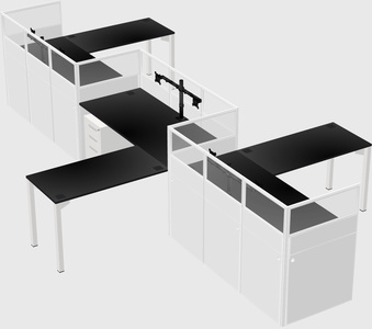 L-shape cubicles