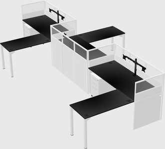 L-shape cubicles