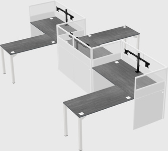 L-shape cubicles