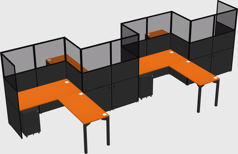 L-shape cubicles