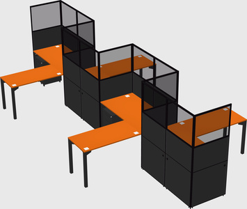 L-shape cubicles