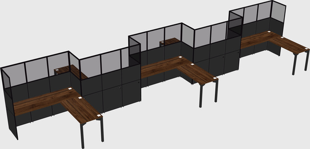 L-shape cubicles