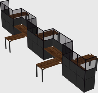 L-shape cubicles