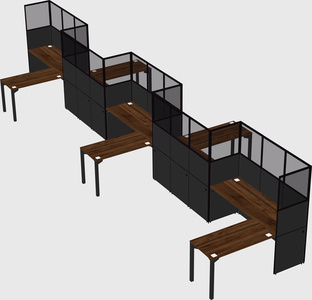 L-shape cubicles