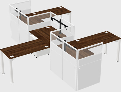 L-shape cubicles