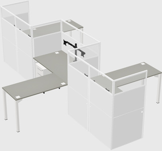 L-shape cubicles