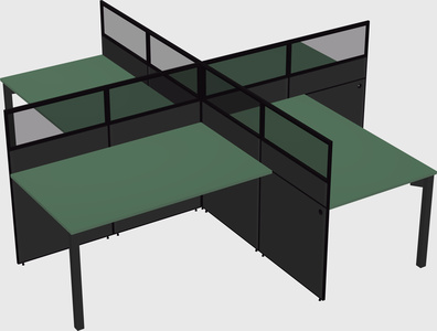 Quad office cubicles