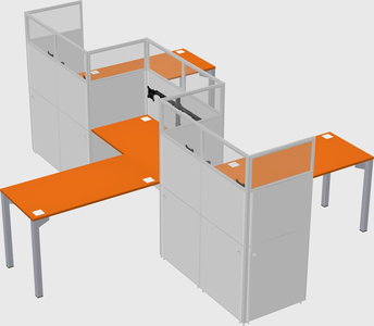 L-shape cubicles
