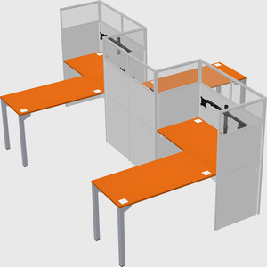 L-shape cubicles