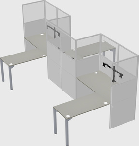 L-shape cubicles