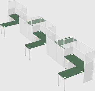 L-shape cubicles