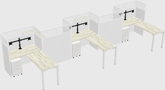 L-shape cubicles