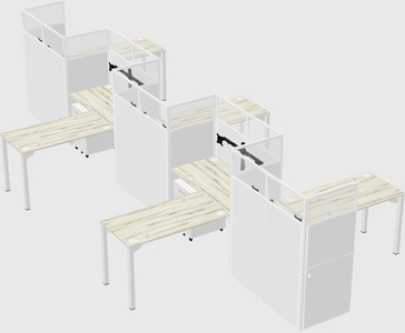 L-shape cubicles