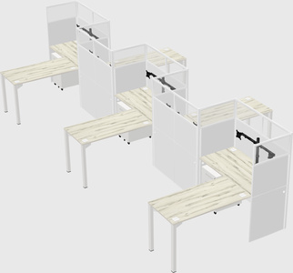 L-shape cubicles