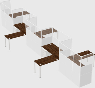 L-shape cubicles