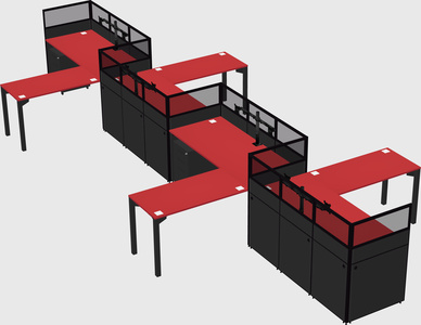 L-shape cubicles
