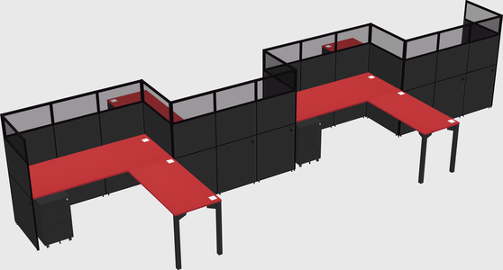 L-shape cubicles