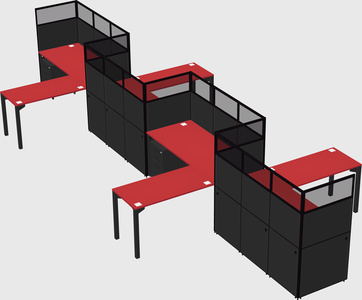 L-shape cubicles