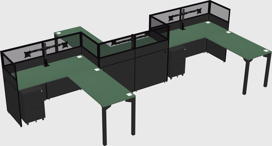L-shape cubicles