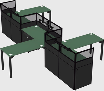 L-shape cubicles